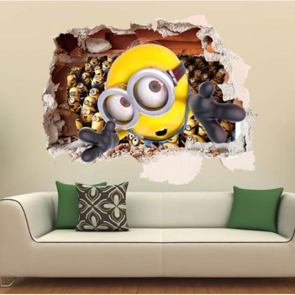 3D zidna naljepnica Malci (Minions)