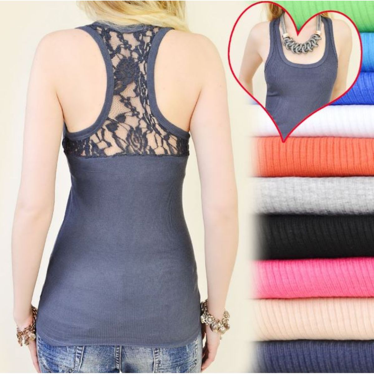 Pamučna majica top bluza sa čipkom D2611