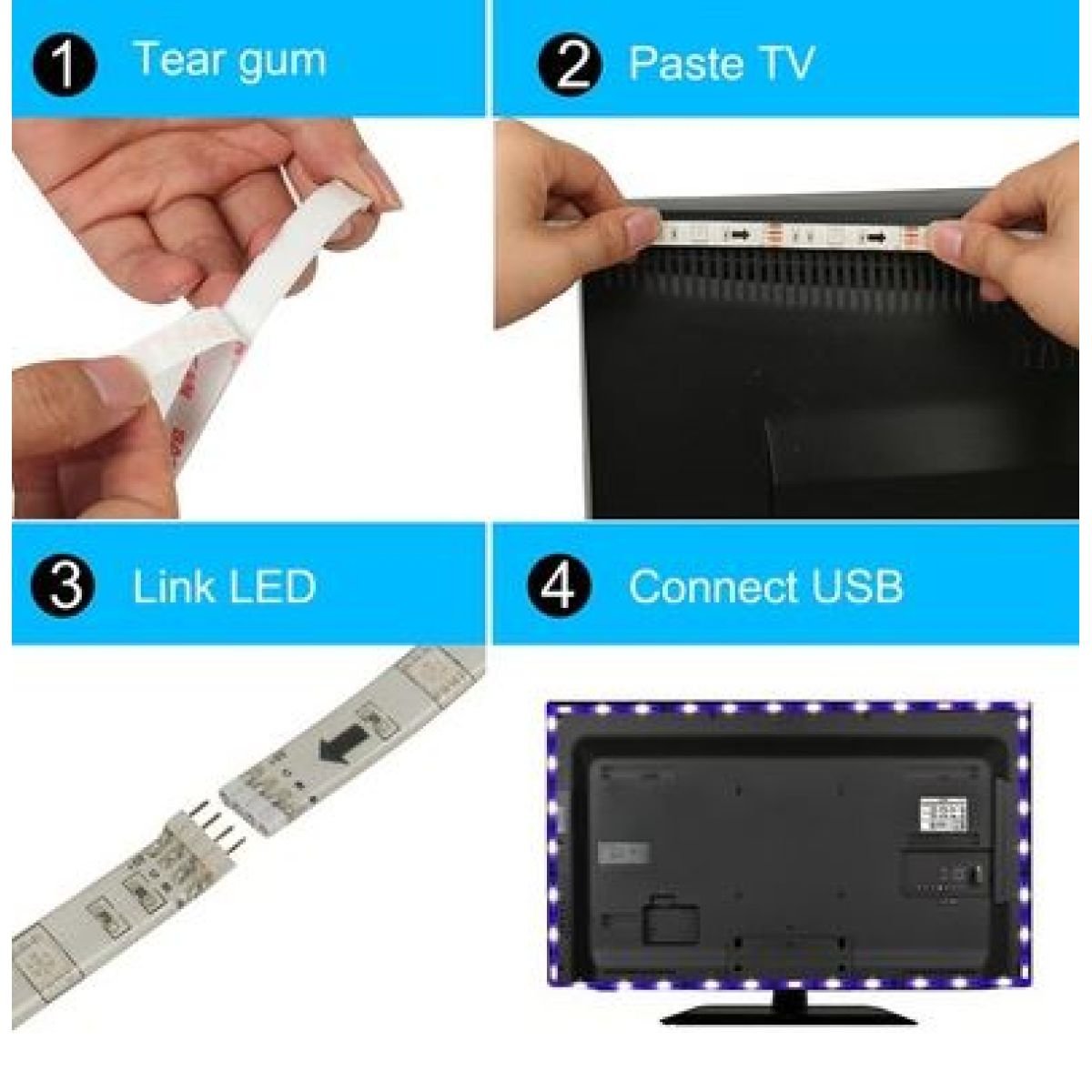 USB led traka 500 cm s daljinskim RGB Relax TV