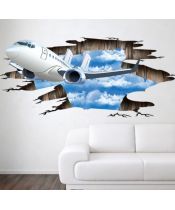3d wall sticker putnicki avion dimenzije 110x50 cm