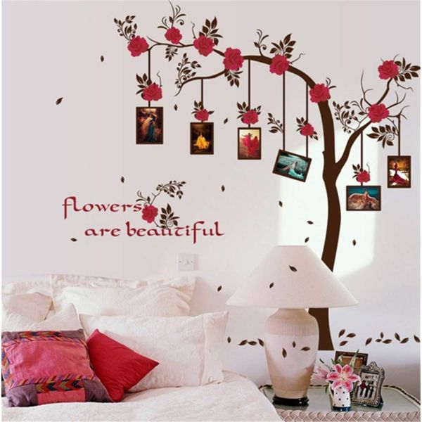 Zidna Naljepnica - Red Flower - okviri za slike uspomena