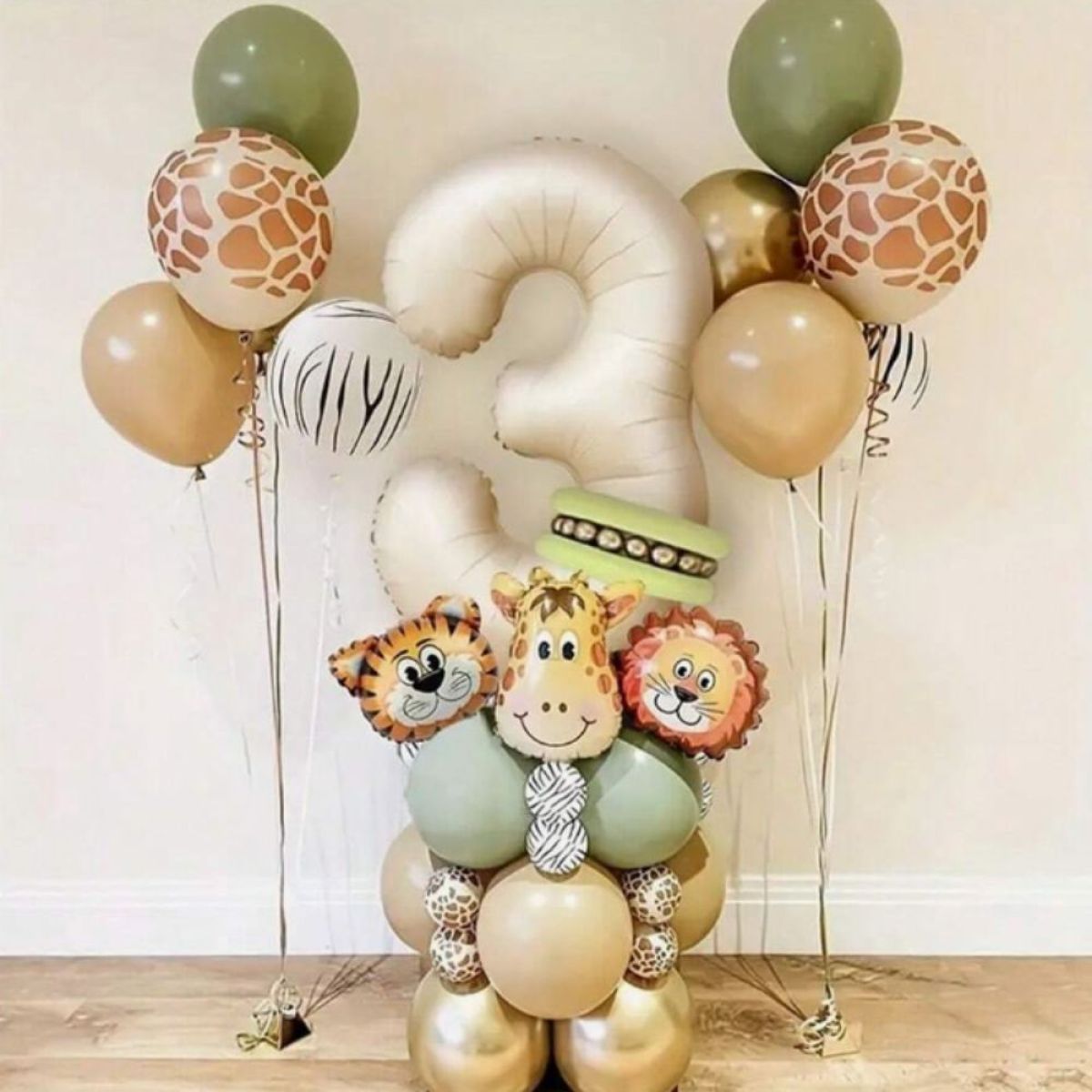 Lok iz 25 balonov - Safari Jungle - z izbiro številk od 1 do 9
