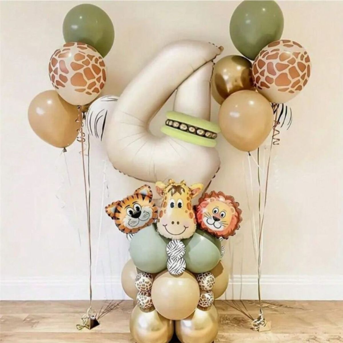 Lok iz 25 balonov - Safari Jungle - z izbiro številk od 1 do 9