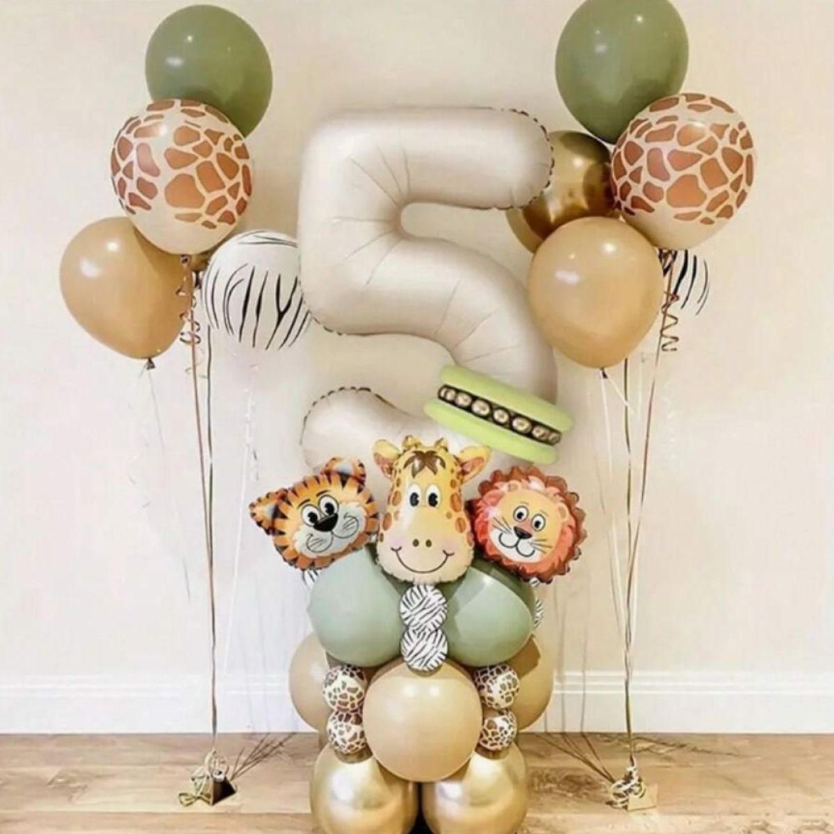 Lok iz 25 balonov - Safari Jungle - z izbiro številk od 1 do 9