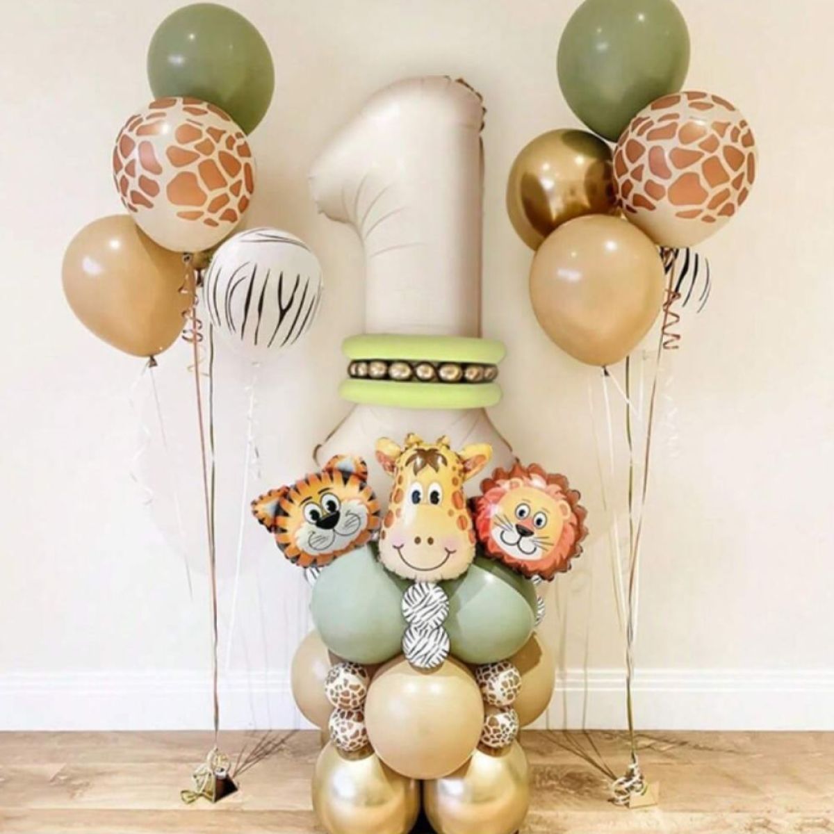 Lok iz 25 balonov - Safari Jungle - z izbiro številk od 1 do 9