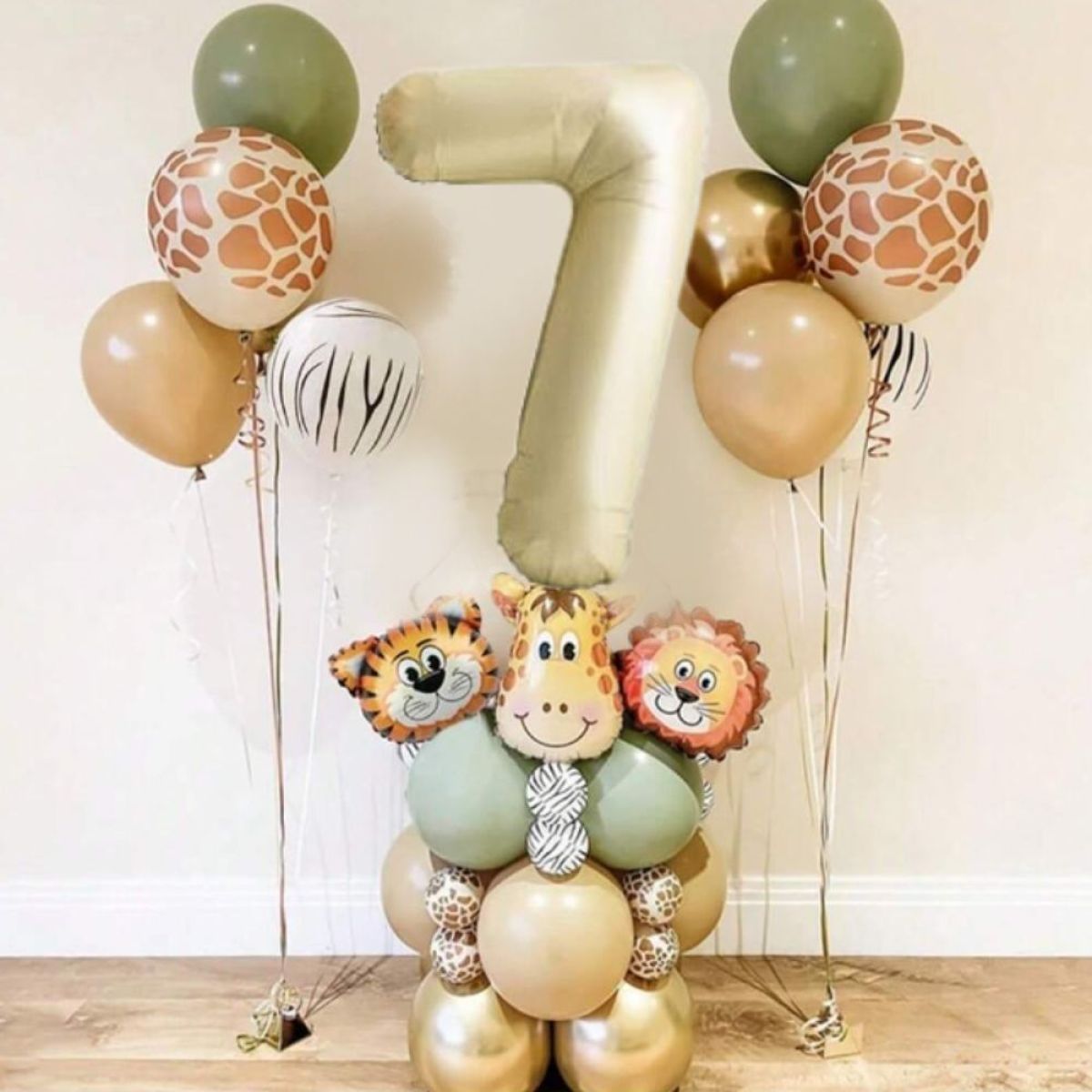 Lok iz 25 balonov - Safari Jungle - z izbiro številk od 1 do 9