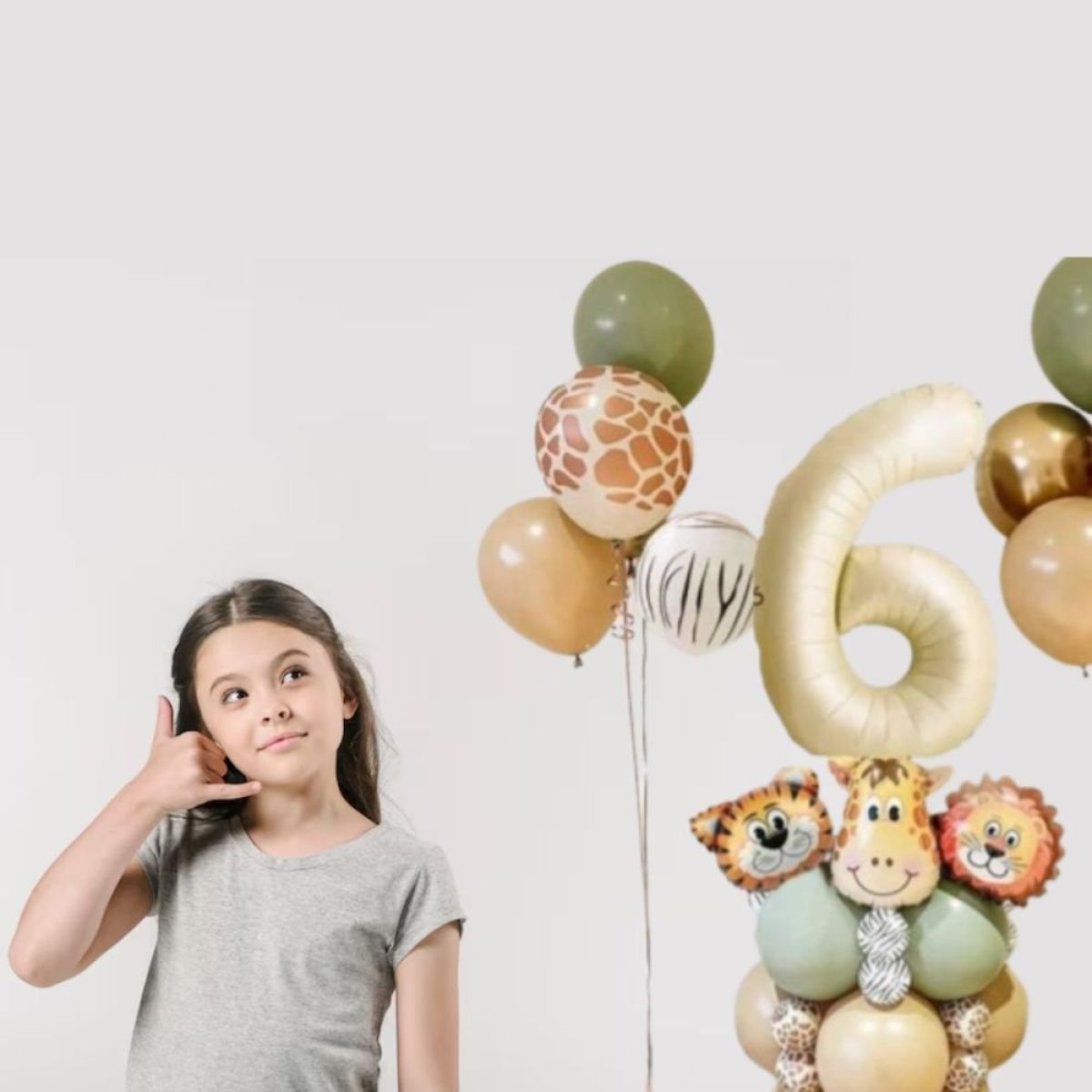 Lok iz 25 balonov - Safari Jungle - z izbiro številk od 1 do 9