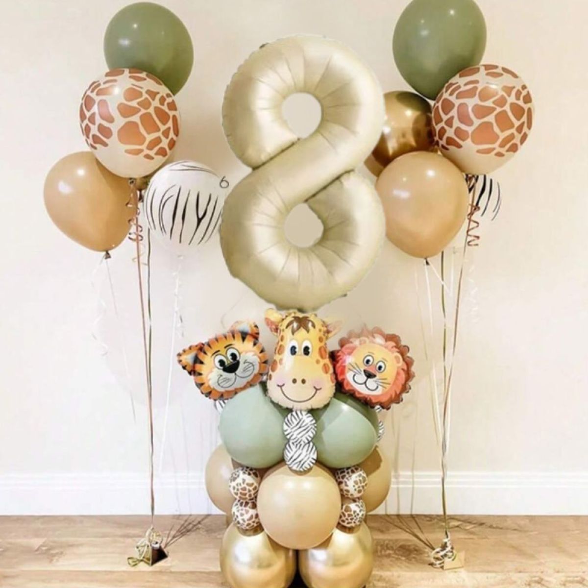 Lok iz 25 balonov - Safari Jungle - z izbiro številk od 1 do 9