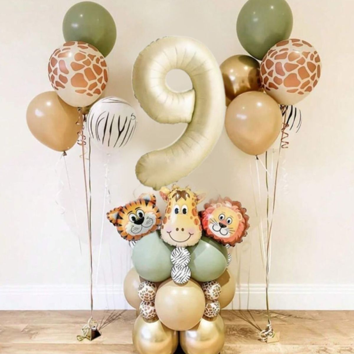Lok iz 25 balonov - Safari Jungle - z izbiro številk od 1 do 9