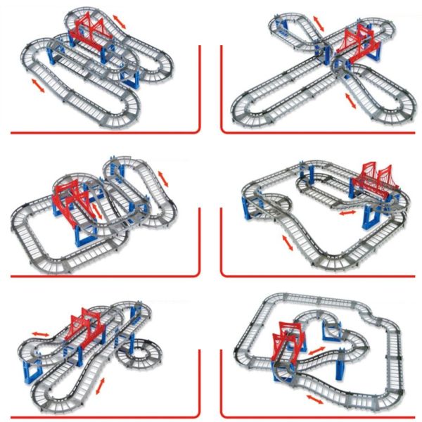Otroški gradbeni set dirkalne steze in avtomobila - Rollercoaster