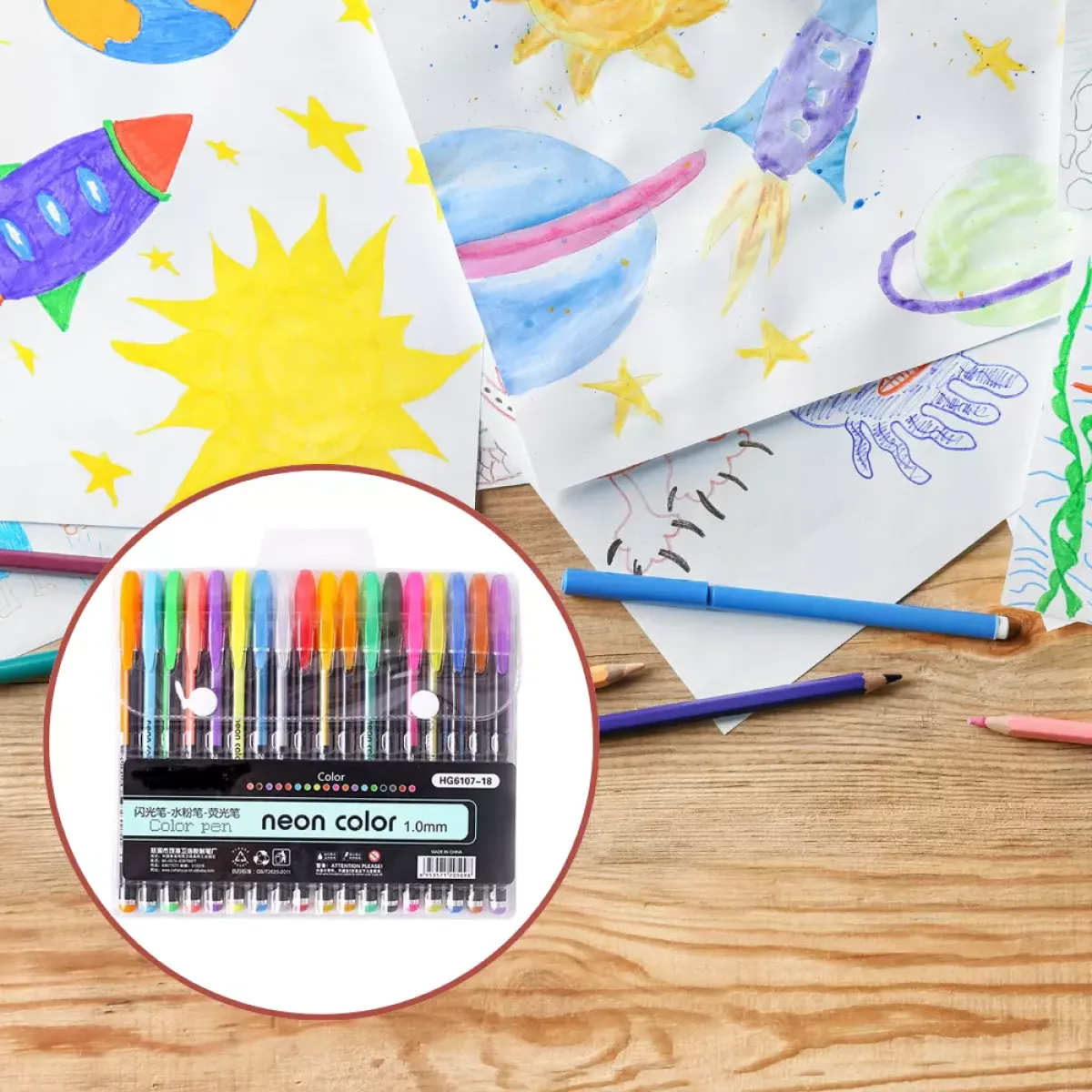 Set od 18 gel kemijskih olovaka – za školu, ured ili hobije