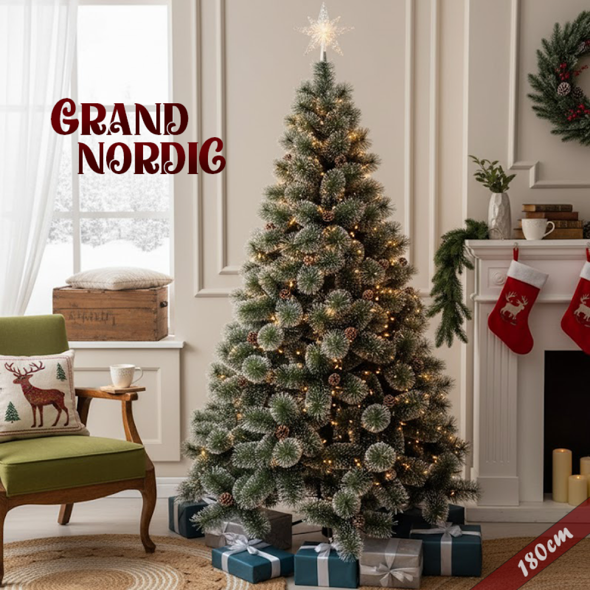 Grand Nordic - Premium Božićno Drvce sa Češerima 180cm