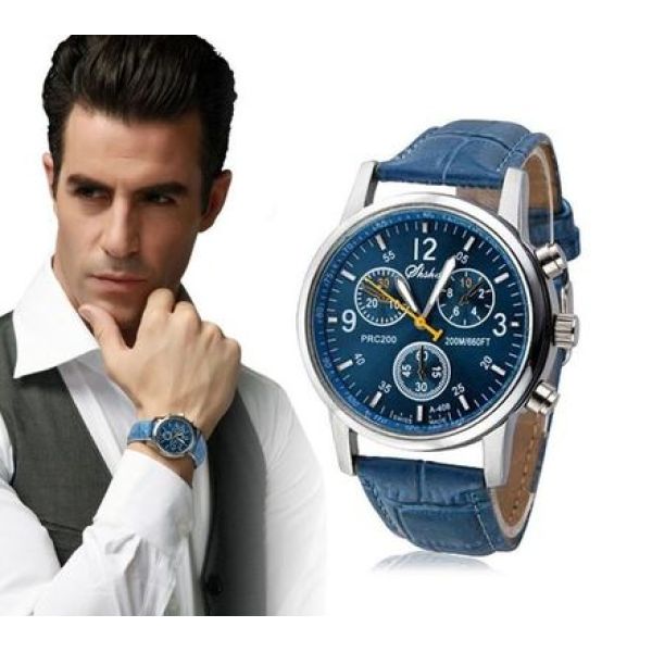 Elegantni muški kožni sat u dvije boje