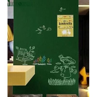 samoljepljiva naljepnica za pisanje kredom u zelenoj boji 45x200 cm 5 kreda gratis
