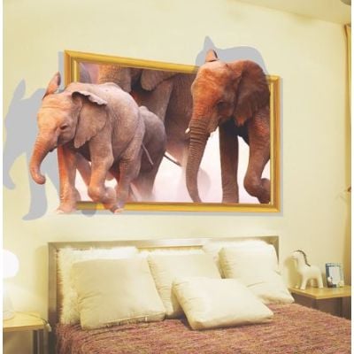 3D Wall sticker Slon dimenzije 90x60 cm