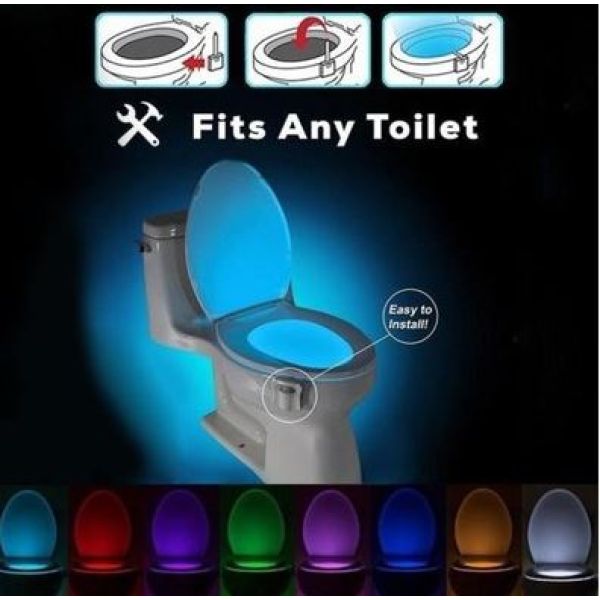 LED Svjetlo za WC školjku automatski 7 boja na senzor aktiviranje noću