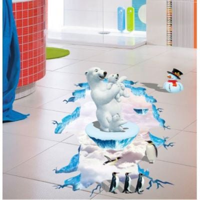 3D wall sticker Polarni svijet dimenzije 90x60 cm