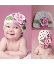 pletena kapa za bebe sa cvijetom princeza