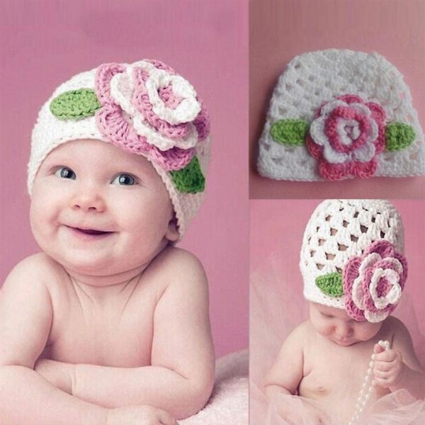 Pletena kapa za bebe sa cvijetom princeza