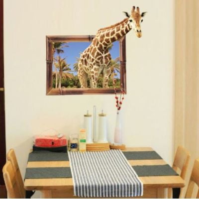 3d wall sticker naljepnica africka zirafa dimenzije 87 x 76 cm