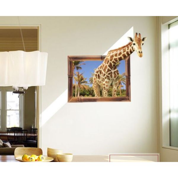 3D wall sticker naljepnica afrička Žirafa dimenzije 87 x 76 cm