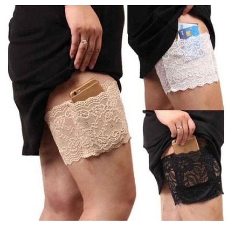 Čipkasti grijač držač mobitela i kartica Hidden sexy lace pocket