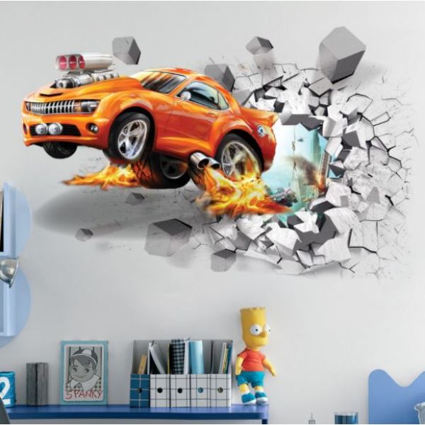 3D wall sticker Turbo Mustang dimenzije 70x50 cm