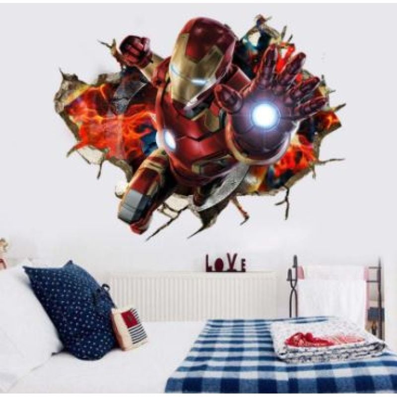 3d wall sticker iron man