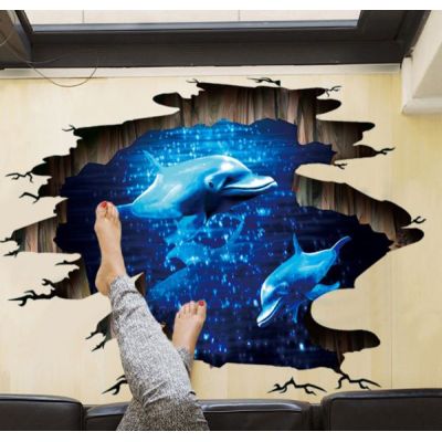 3d wall sticker delfini dimenzije 90x60 cm