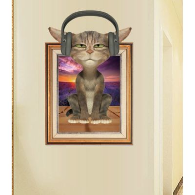 3D wall sticker Slatka mačka dimenzije 90x60 cm