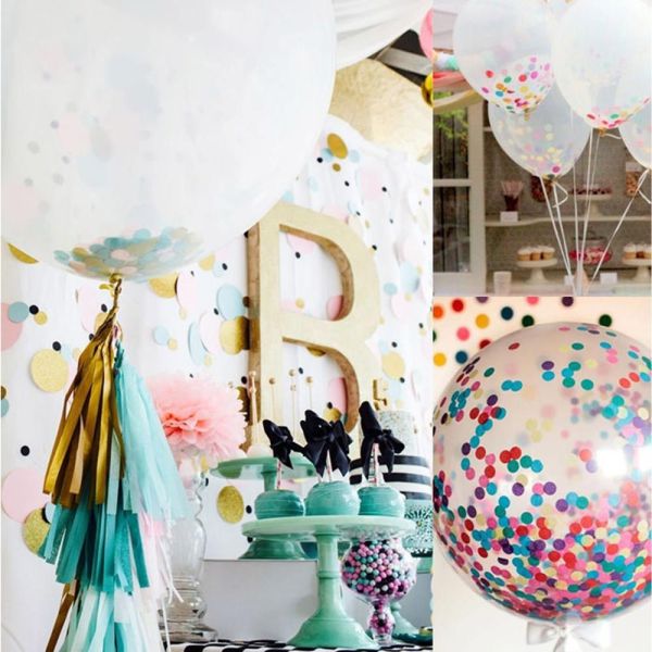 Lateks baloni sa konfetima - party pakiranje od 5 balona