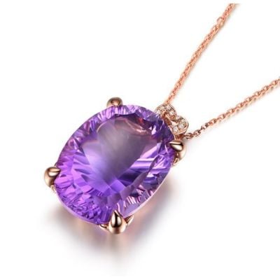 Obesek Purple Stone 18k pozlačen