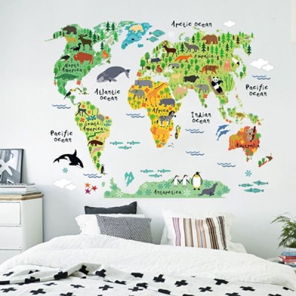 Dječja zidna naljepnica - Animal world (svijet životinja) 60*90cm