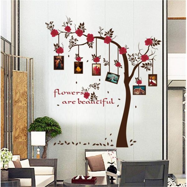 Zidna Naljepnica - Red Flower - okviri za slike uspomena