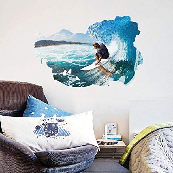 3D zidna naljepnica - Surfing Man