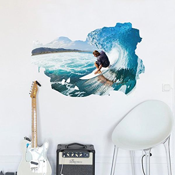3D zidna naljepnica - Surfing Man
