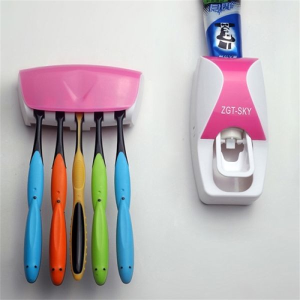 Zidni držač četkica za zube i zidni dispenser paste za zube