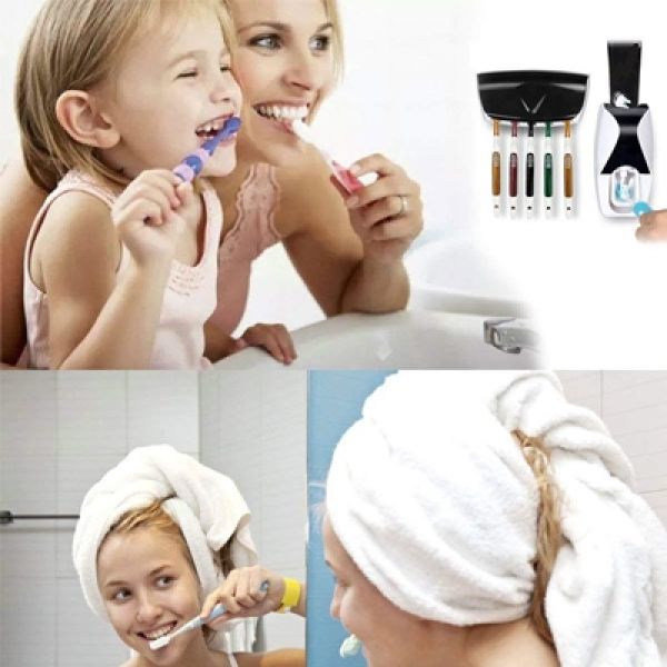 Zidni držač četkica za zube i zidni dispenser paste za zube