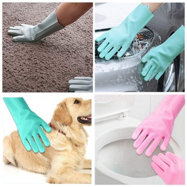 (1 par) Silikonske rukavice za višenamjensko čišćenje 