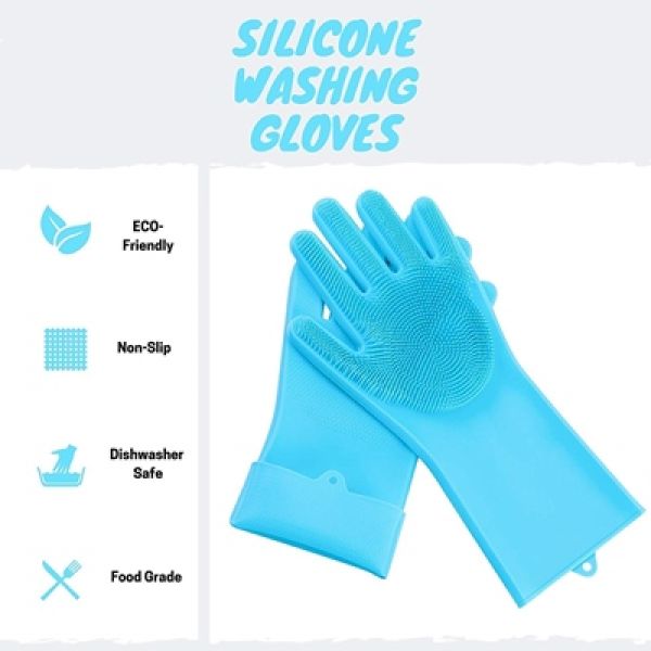 (2kosa) Silikonske rokavice za večnamensko čiščenje 