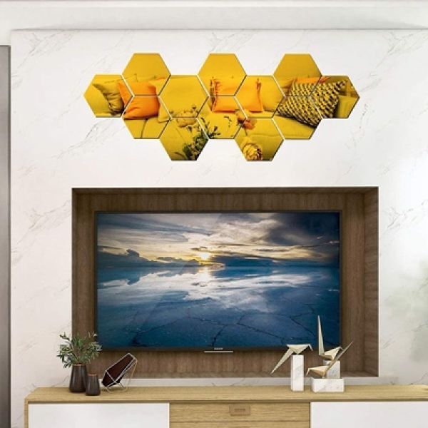 3D Hexagon zrcalne naljepnice - ogledala 12 komada