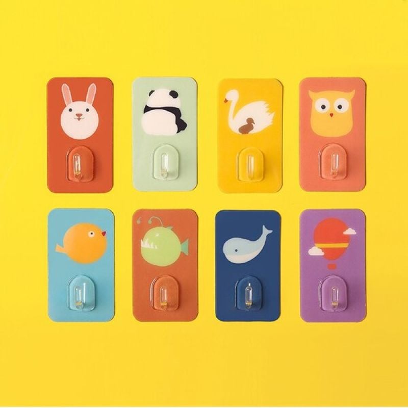 (8 komada) Samoljepljive kukice Animals Hooks