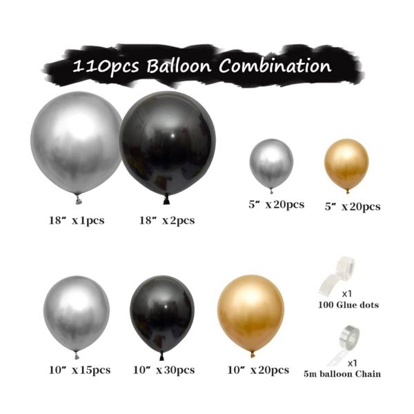 Luk od balona - Black (108 balona u setu)