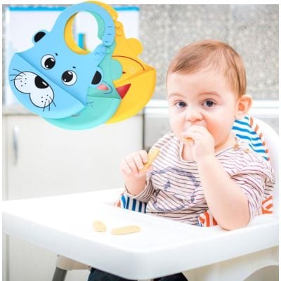 Silikonski slinček za bebe s likom životinja
