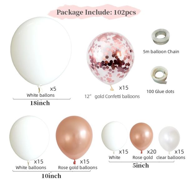 Balonski lok - Peach (102 balona v kompletu)