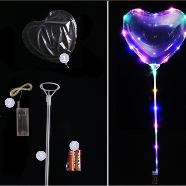 Magični LED balon u obliku srca