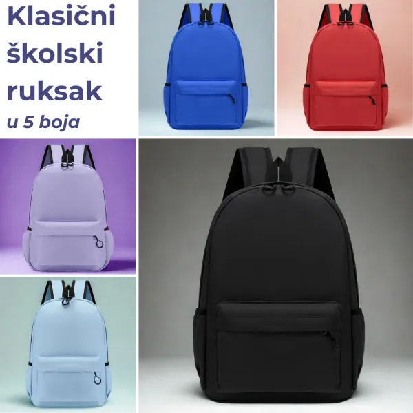 Klasični školski ruksak u 5 boja