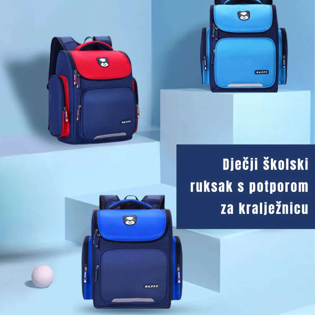 Otroški šolski nahrbtnik z ergonomsko podporo hrbtenici