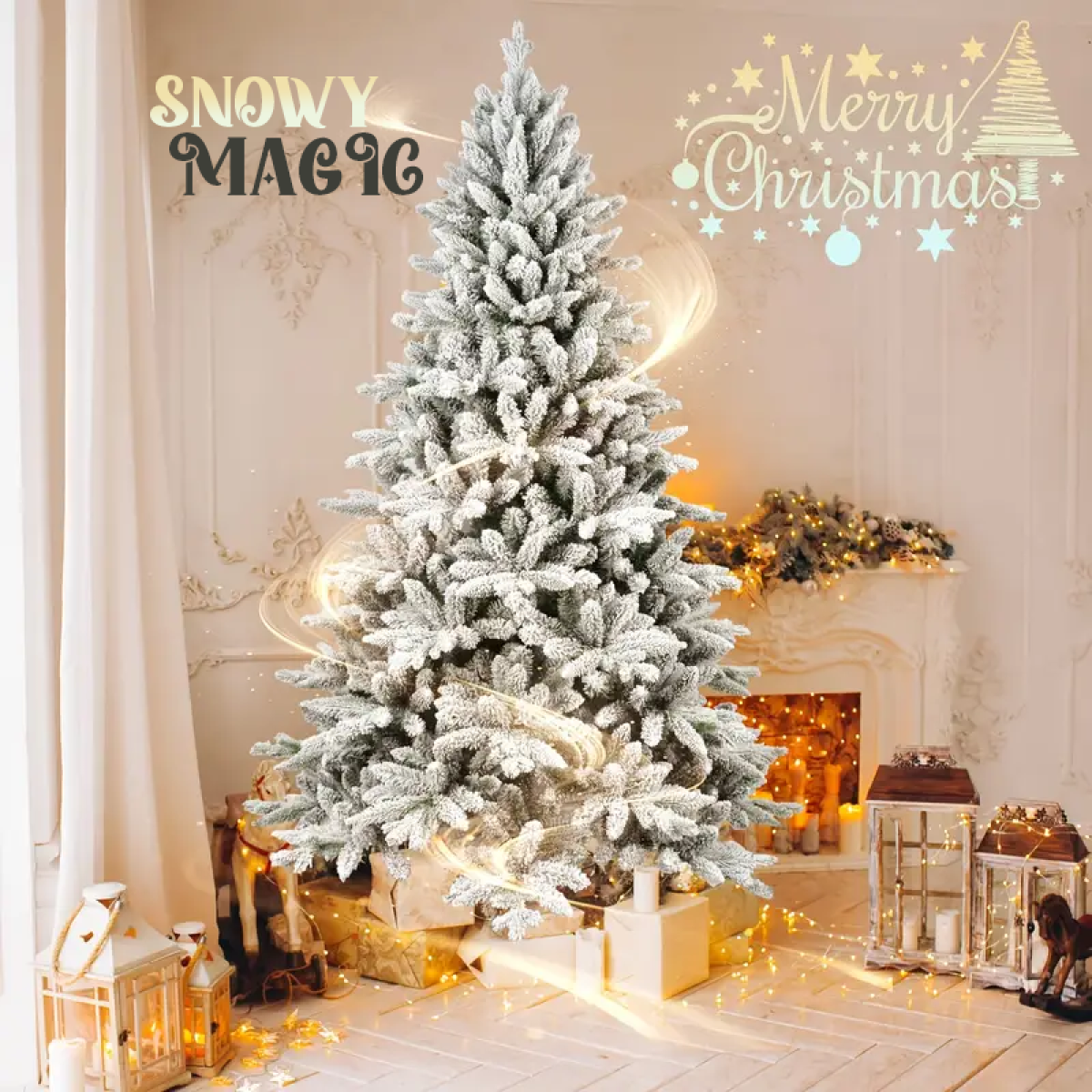 (180cm) Snowy Magic - Umjetno božićno drvce sa snijegom