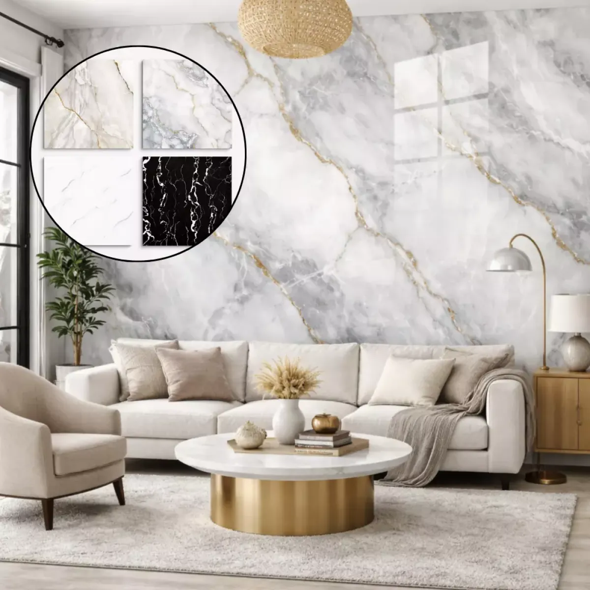 (10 komada) Samoljepljive zidne ploče Prestige - imitacija mramora